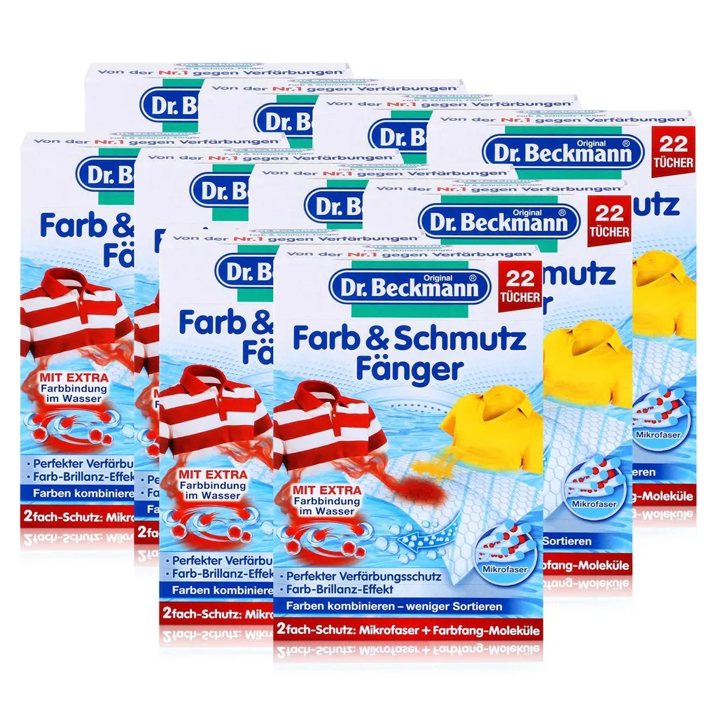 Dr. Beckmann Farb & Schmutz Fänger mit Farbfang-Molekülen 22 Tücher (10er Pack)